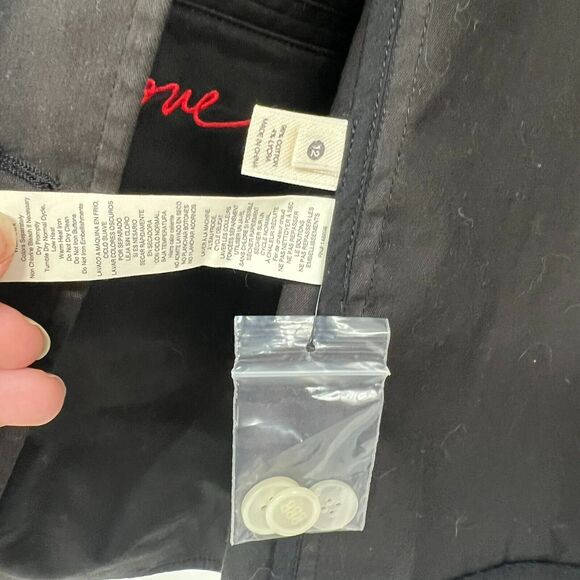 ED by Ellen Degeneres Jacket Blazer 12 Black Notch Lapel Two Button Patch Elbow - Picture 7 of 9